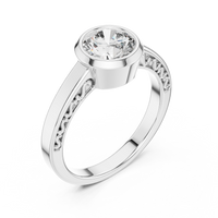 Round Bezel Solitaire Engagement Ring