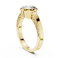 Round Bezel Solitaire Engagement Ring