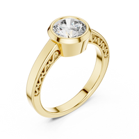 Round Bezel Solitaire Engagement Ring