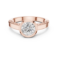 Round Bezel Solitaire Engagement Ring