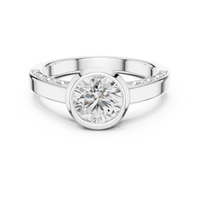 Round Bezel Solitaire Engagement Ring