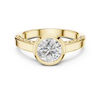 Round Bezel Solitaire Engagement Ring