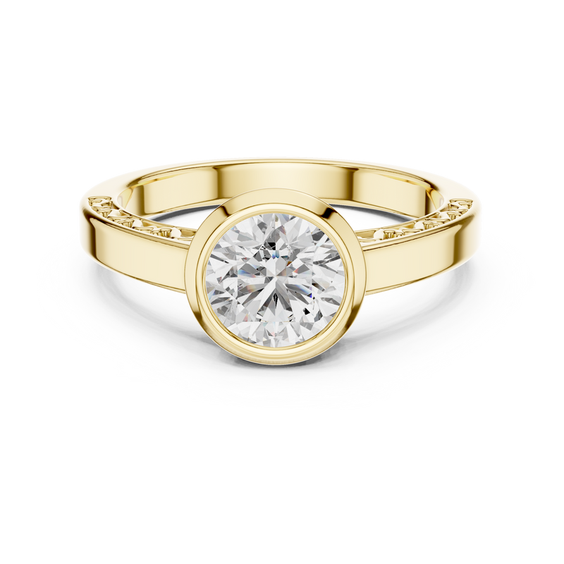 Round Bezel Solitaire Engagement Ring