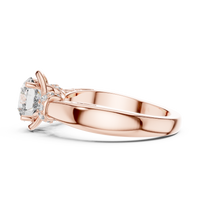 Round Solitaire Twist Halo Engagement Ring