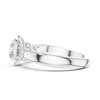 Round Solitaire Twist Halo Engagement Ring