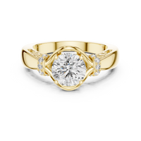 Round Solitaire Twist Halo Engagement Ring