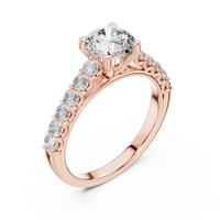 Round Solitaire Pavé Engagement Ring