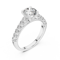 Round Solitaire Pavé Engagement Ring