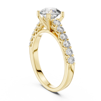 Round Solitaire Pavé Engagement Ring