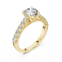 Round Solitaire Pavé Engagement Ring