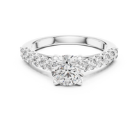 Round Solitaire Pavé Engagement Ring