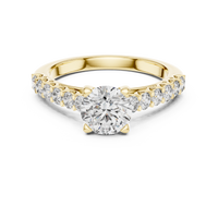 Round Solitaire Pavé Engagement Ring