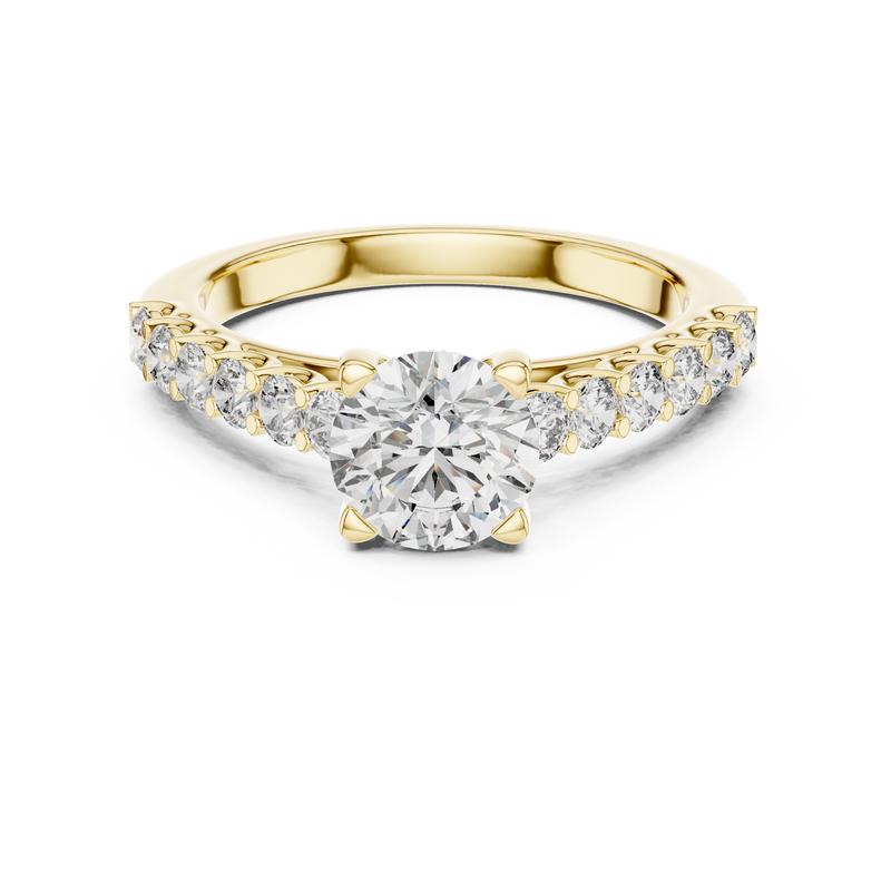 Round Solitaire Pavé Engagement Ring