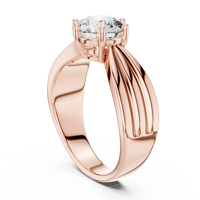 Round Solitaire Double Split Shank Engagement Ring