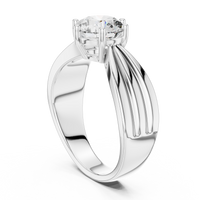 Round Solitaire Double Split Shank Engagement Ring