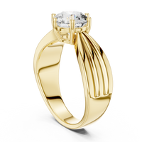 Round Solitaire Double Split Shank Engagement Ring