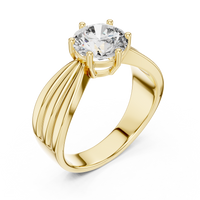 Round Solitaire Double Split Shank Engagement Ring
