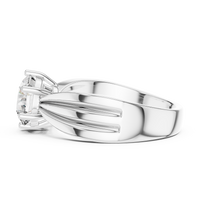 Round Solitaire Double Split Shank Engagement Ring