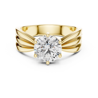 Round Solitaire Double Split Shank Engagement Ring