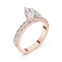 Pear Cut Pavé Solitaire Engagement Ring