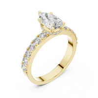 Pear Cut Pavé Solitaire Engagement Ring