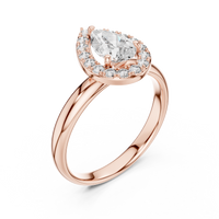 Pear Double Halo Engagement Ring
