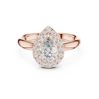 Pear Double Halo Engagement Ring