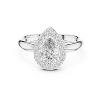 Pear Double Halo Engagement Ring