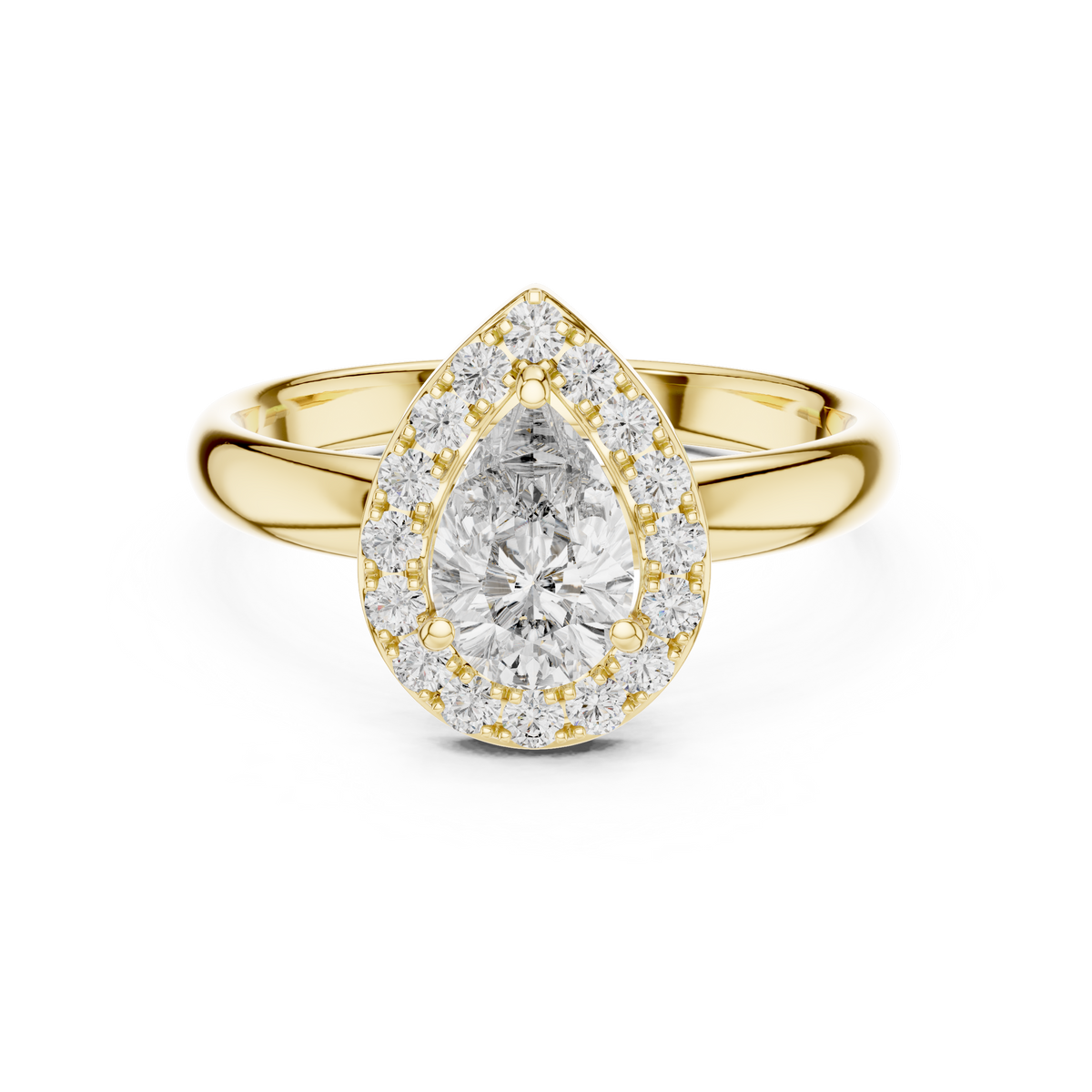 Pear Double Halo Engagement Ring