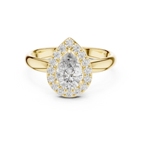 Pear Double Halo Engagement Ring