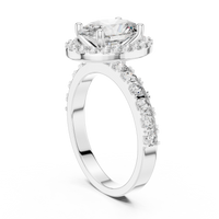 Oval Halo Pavé Engagement Ring