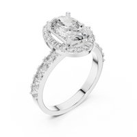 Oval Halo Pavé Engagement Ring
