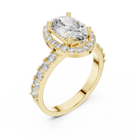 Oval Halo Pavé Engagement Ring