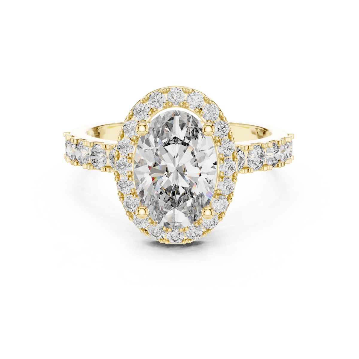Oval Halo Pavé Engagement Ring