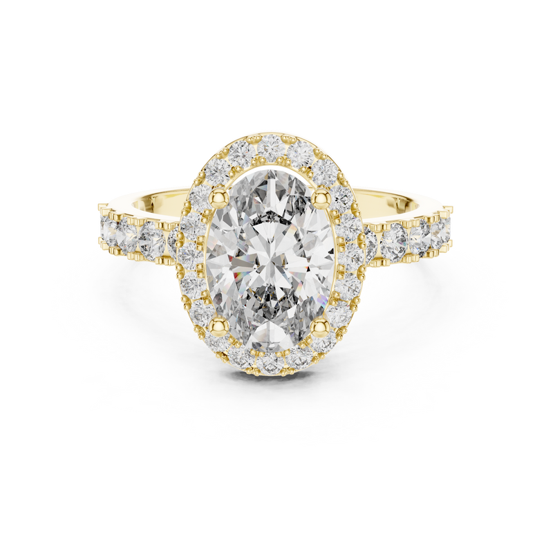 Oval Halo Pavé Engagement Ring