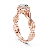 Round Halo Celtic Knot Engagement Ring