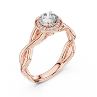 Round Halo Celtic Knot Engagement Ring