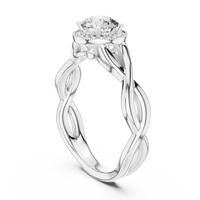 Round Halo Celtic Knot Engagement Ring