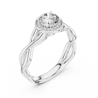 Round Halo Celtic Knot Engagement Ring