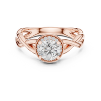 Round Halo Celtic Knot Engagement Ring