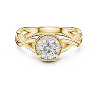 Round Halo Celtic Knot Engagement Ring