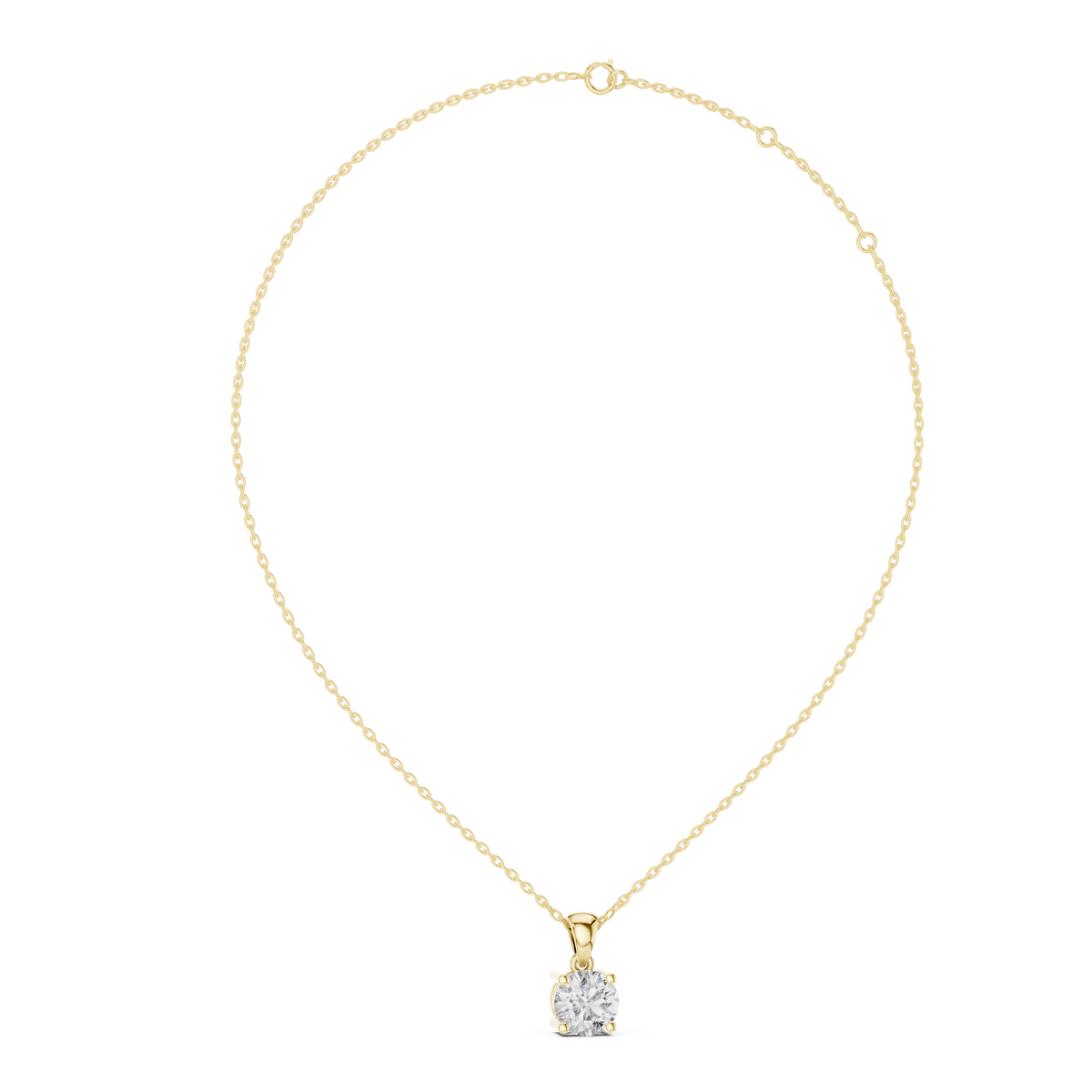 Classic Round Solitaire Diamond Pendant Necklace
