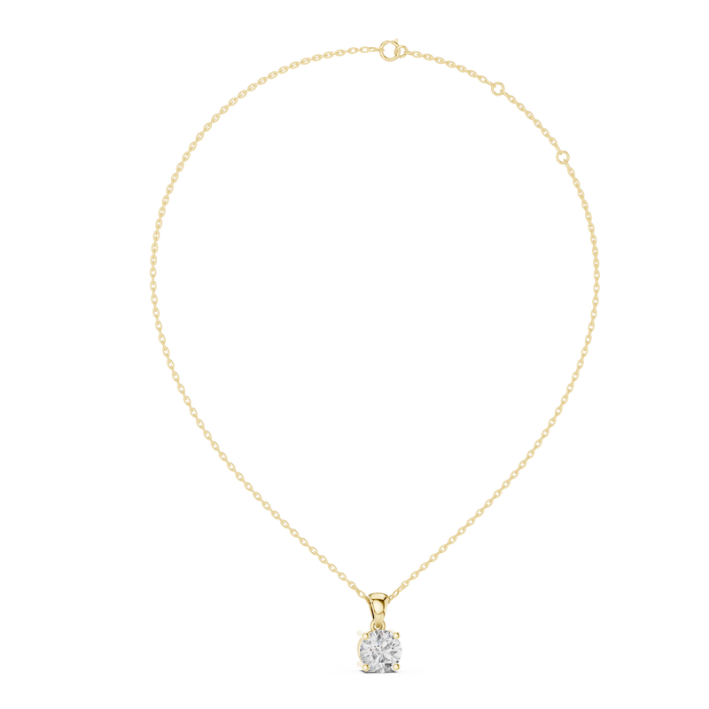 Classic Round Solitaire Diamond Pendant Necklace