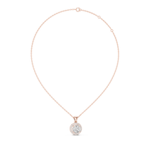 Classic Round Halo Diamond Pendant Necklace