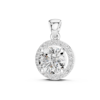 Classic Round Halo Diamond Pendant Necklace