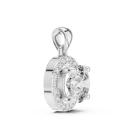 Classic Round Halo Diamond Pendant Necklace