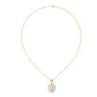 Classic Round Halo Diamond Pendant Necklace