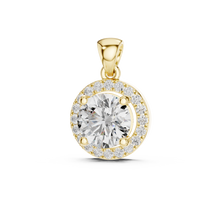 Classic Round Halo Diamond Pendant Necklace