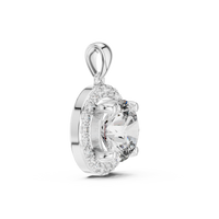 Classic Round Double Halo Diamond Pendant Necklace