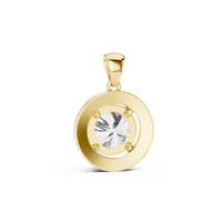 Classic Round Double Halo Diamond Pendant Necklace